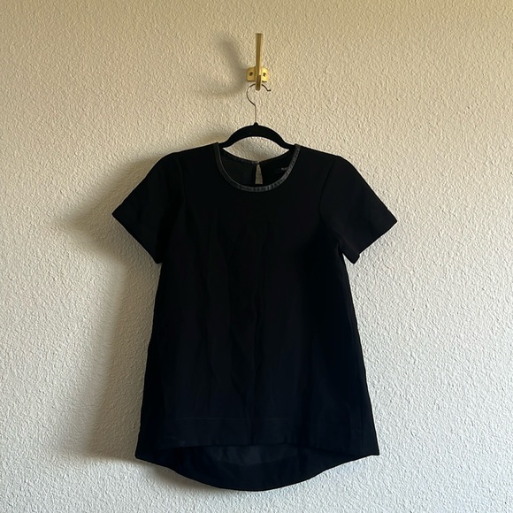 Madewell Leather Trim Tailored tee, size extra small. - Picture 1 of 8